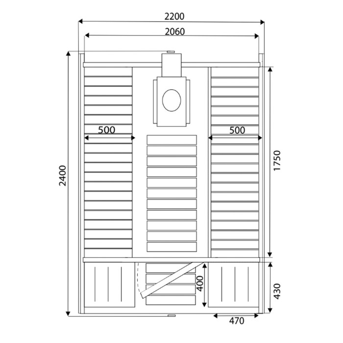 Roundline Sauna-Barrel 240cm with Wood-Burning Stove - Compact 4-6 Person Outdoor Garden Sauna
