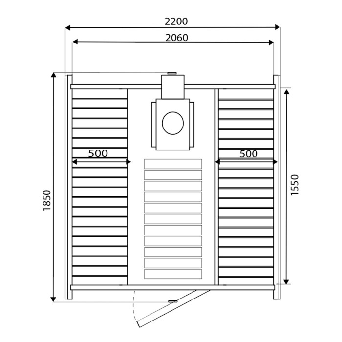Roundline Sauna-Barrel MINI 180cm with Electric Stove - Compact 2-4 Person Outdoor Garden Sauna