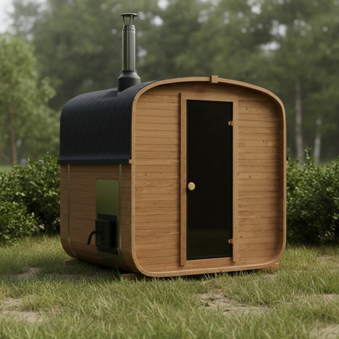 Cubeline Sauna 180 cm Wood-Burning Stove 2–4 Person