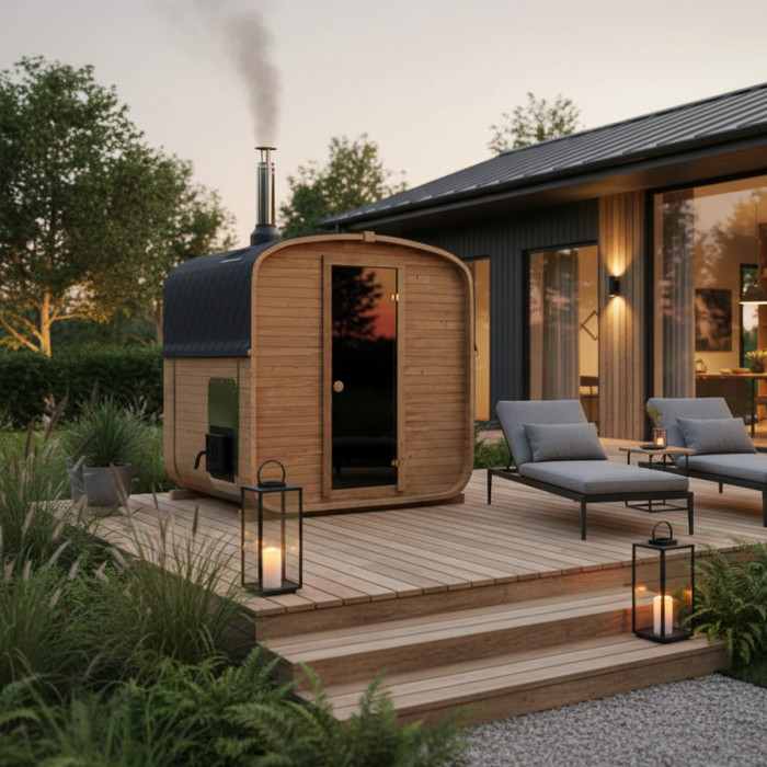 Garden Sauna 180 cm with Wood-Burning Stove