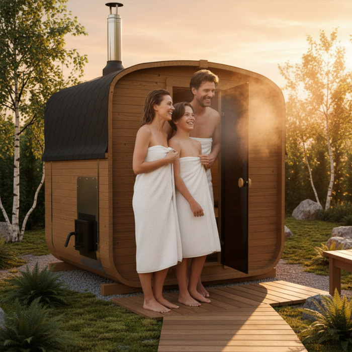 Garden Sauna 180 cm with Wood-Burning Stove
