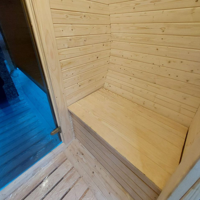 Cube Sauna 340cm with Electric Stove - Compact 4-6 Person Outdoor Garden Sauna