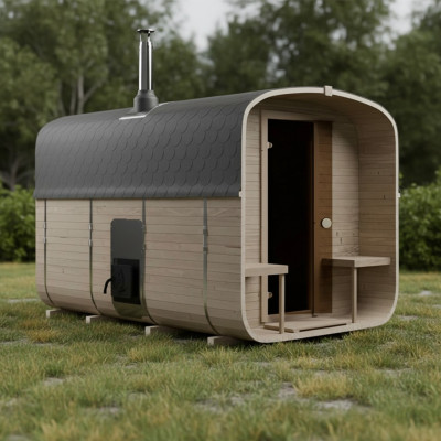 Cubeline Sauna 340 cm Wood-Burning Stove 4–6 Person