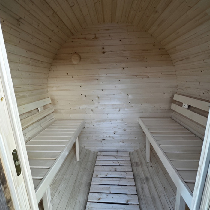Roundline Sauna-Barrel MINI 180cm with Wood-Burning Stove - Compact 2-4 Person Outdoor Garden Sauna 1