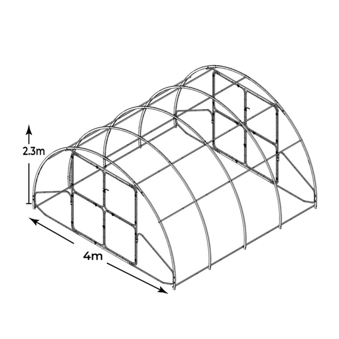 Modular Steel Tunnel Greenhouse | Width 4m