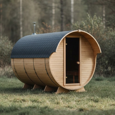 Roudline Barrel Sauna 340 cm Wood-Burning Stove 4–6 Person  1