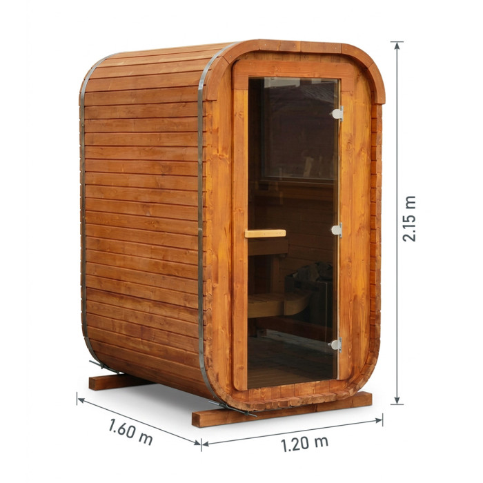 Cubeline Slim Sauna 160 cm Electric Heater 2–3 Person