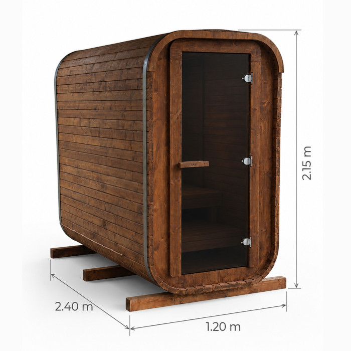 Cubeline Slim Sauna 240 cm Electric Heater 2–4 Person