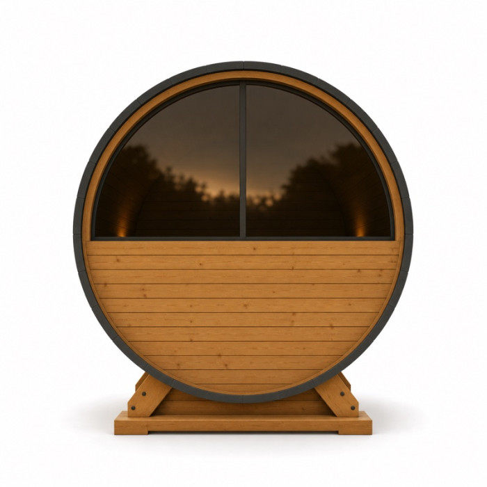 Panoramic Rear Glass for Round Sauna