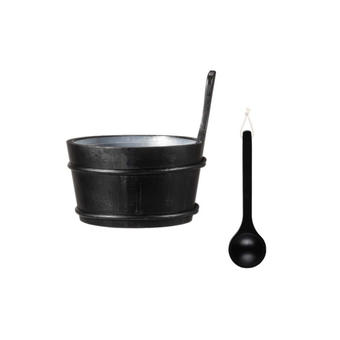 4Living Sauna Bucket & Ladle Set – Black