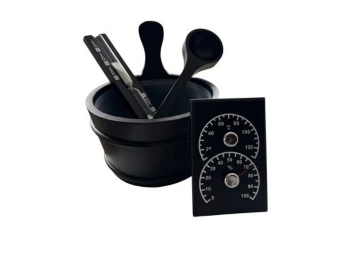 4Living Premium Sauna Accessory Set – Black