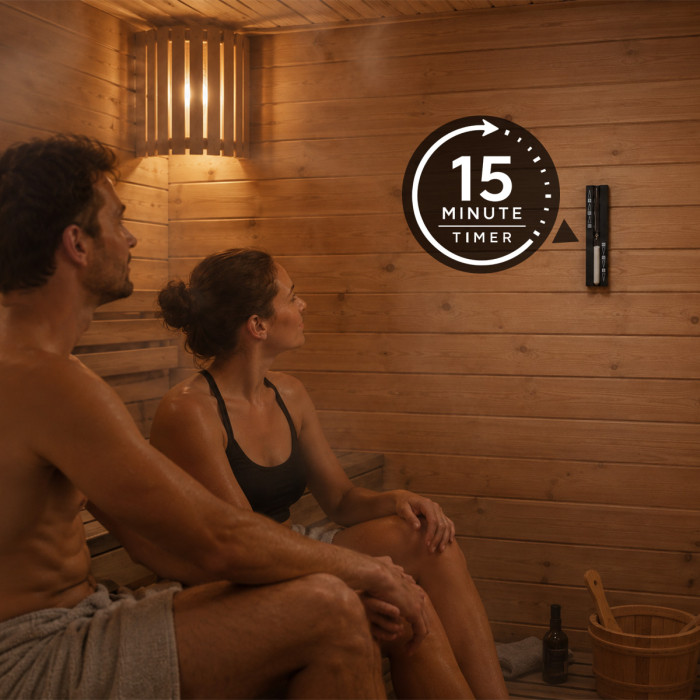4Living Black Wooden Sauna Hourglass